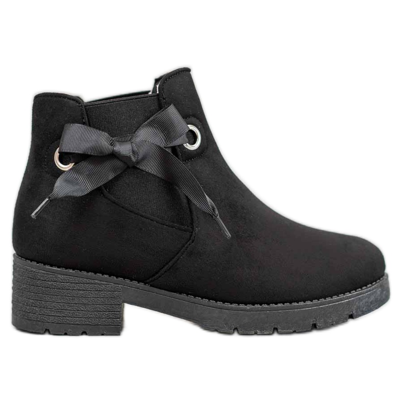 SHELOVET Slip-on Booties With A Bow black