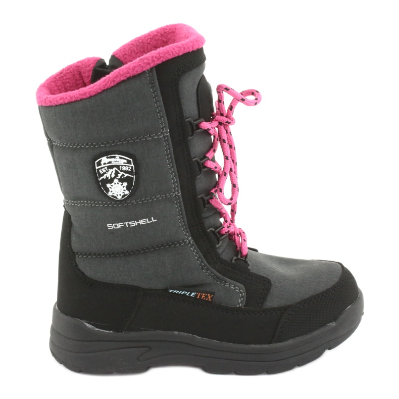 Snow boots with American club SN13 gray membrane black pink grey