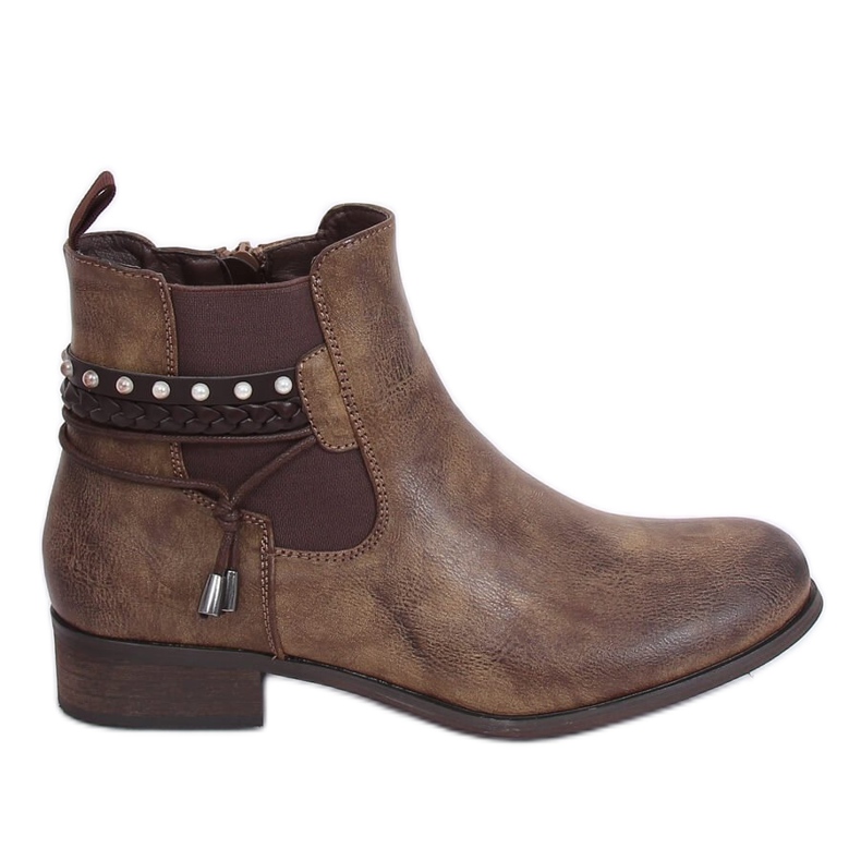 Brown Chelsea boots for women 846 Khaki