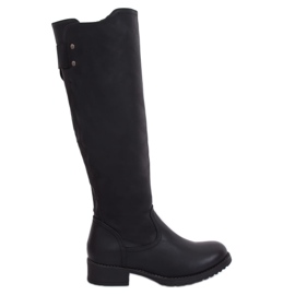 Black women's riding boots Z166 Black