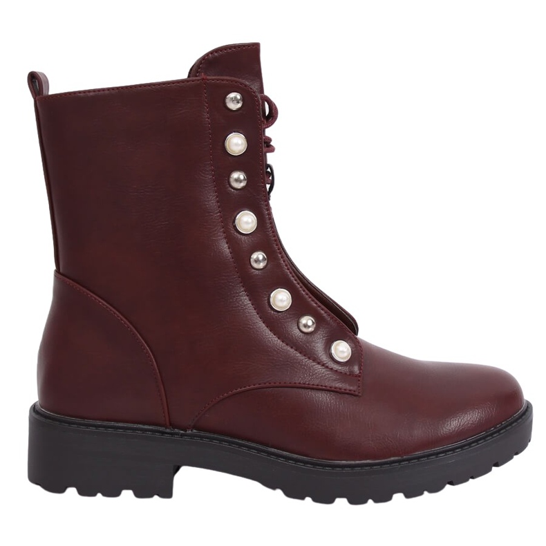 Lace-up boots BH123-KB Wine red