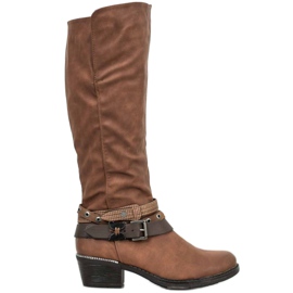 SHELOVET Brown Boots With Ornaments