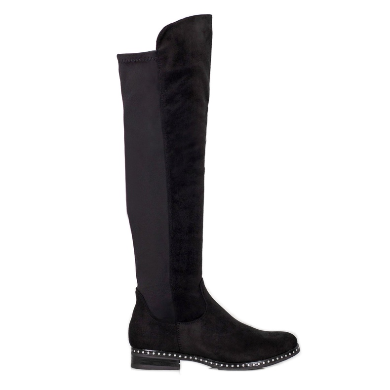 Forever Folie Over-the-knee boots with Lycra black Forever Folie Over-the-knee boots with Lycra black