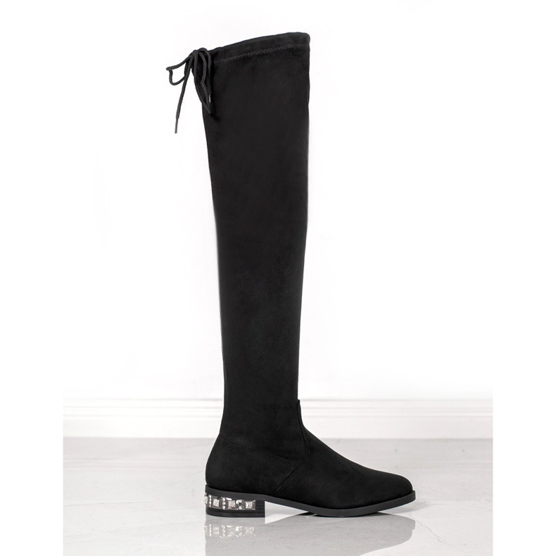 Bestelle Thigh-high boots with decorative heel black