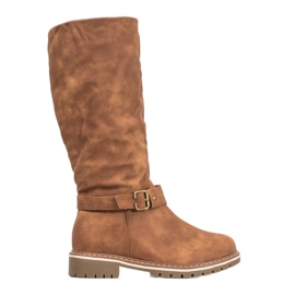 Super Me Boots With Sheepskin brown
