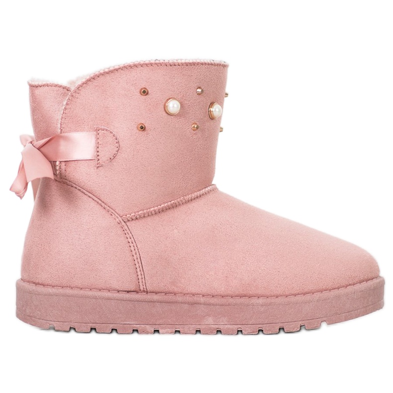 SHELOVET Mukluki With Beads pink
