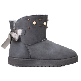 SHELOVET Mukluki With Beads grey