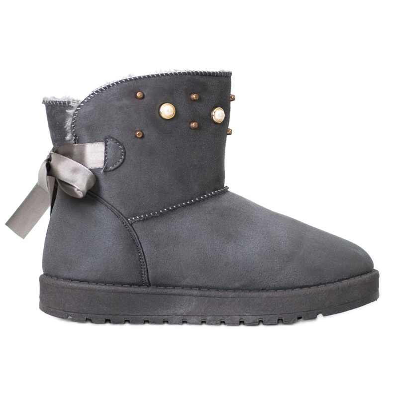 SHELOVET Mukluki With Beads grey
