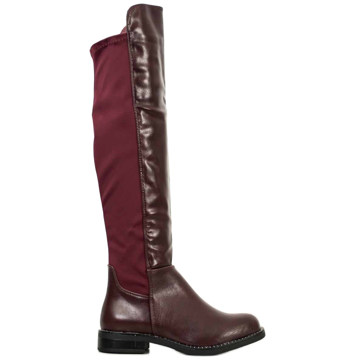 burgundy thigh boots