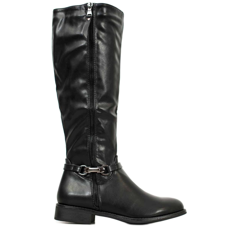 Super Me Riding Boots With Zipper black