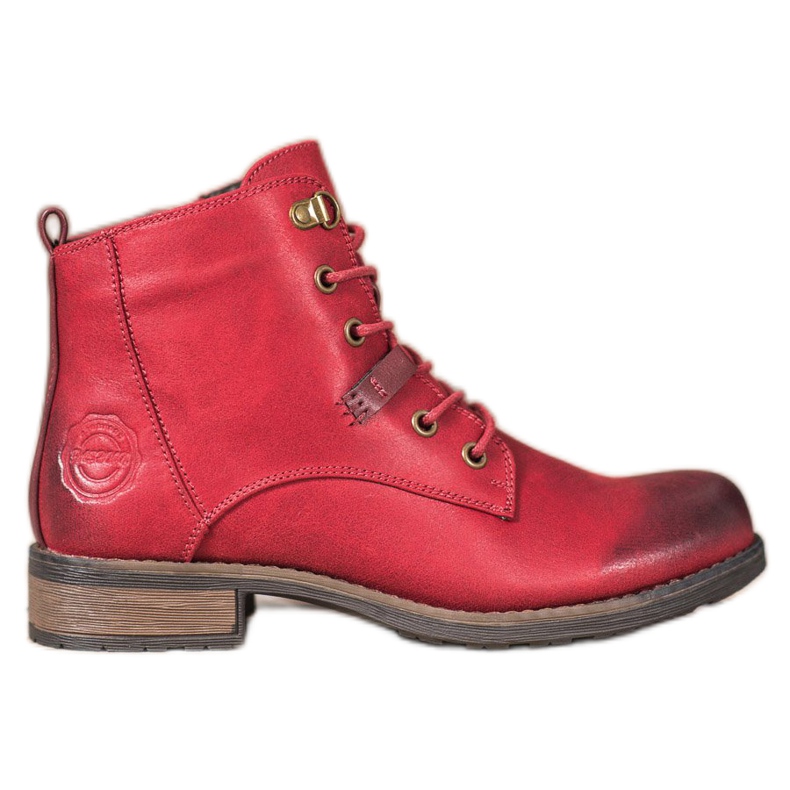 Goodin Elegant Trappers Made of Eco Leather red