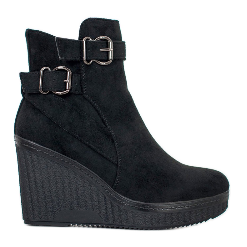 Filippo Suede Wedge Boots black