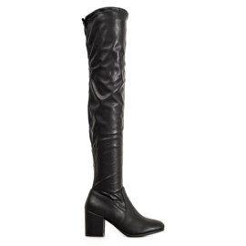 SHELOVET Over-the-knee boots made of eco leather black SHELOVET Over-the-knee boots made of eco leather black