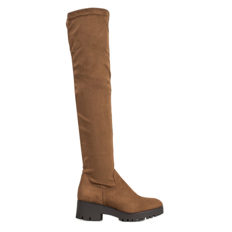 SHELOVET Thigh-boots On The Platform brown