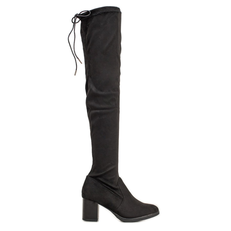SHELOVET Suede Over The Knee Boots black