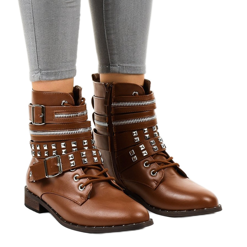 Brown stylish insulated boots 688-29