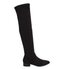 Over-the-knee boots with flat heels black RB34P Black