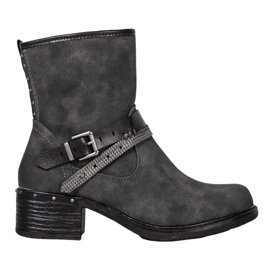 SHELOVET High Boots With Buckle grey