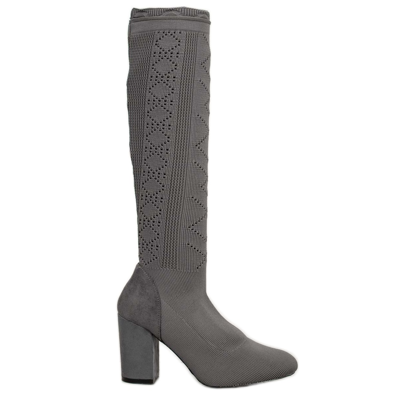 SHELOVET Openwork boots on a post grey