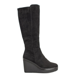 Filippo Black Wedge Boots
