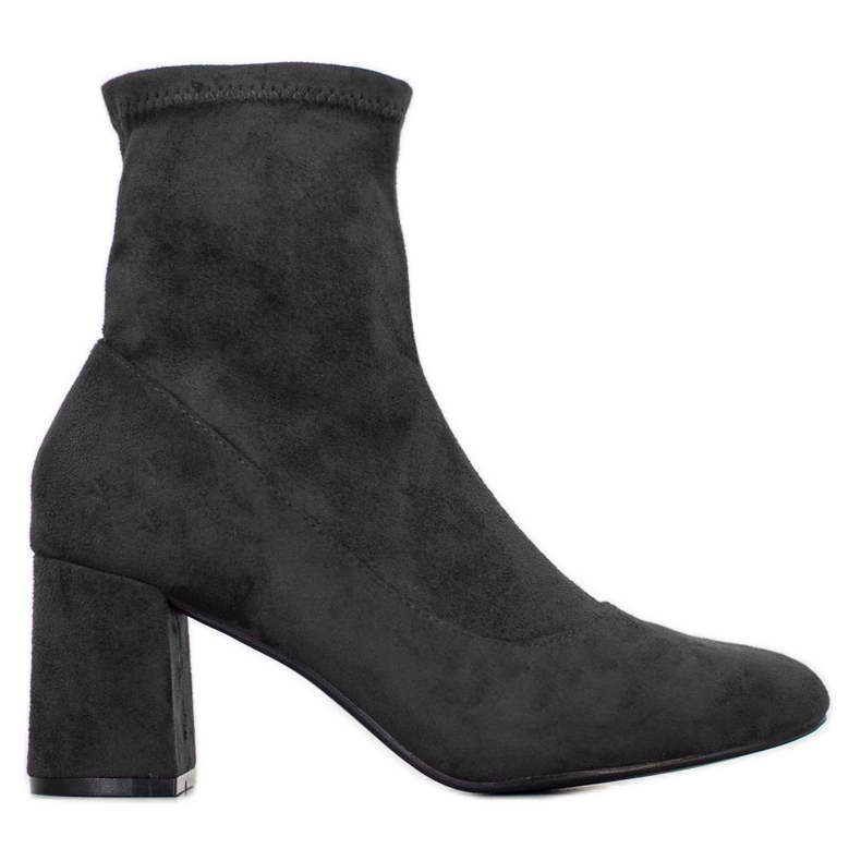 Diamantique Black Booties On A Post