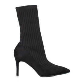 SHELOVET Slip-on boots on a high heel black