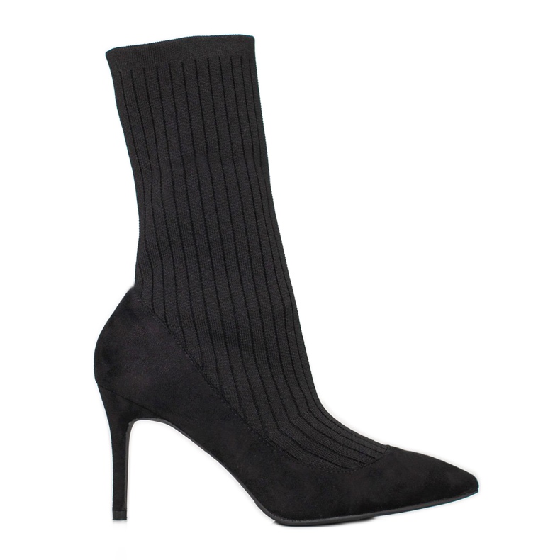 SHELOVET Slip-on boots on a high heel black