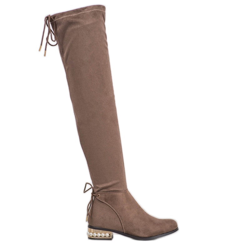 Cm Paris Thigh-high boots with decorative heel brown