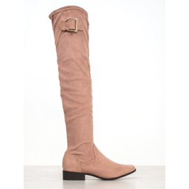 Jumex Elegant Boots With Buckle pink