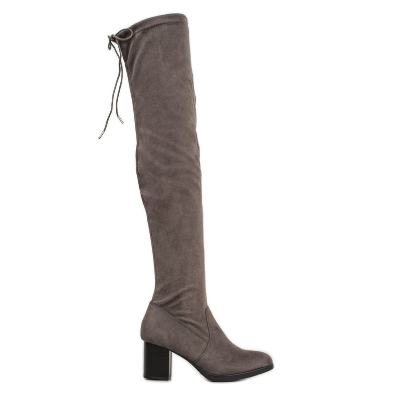 SHELOVET Suede Over The Knee Boots grey