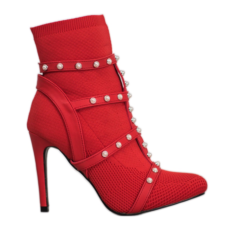 Bestelle Slip-on Boots With Pearls red
