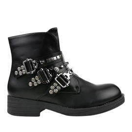 Black flat boots with Y225 buckles