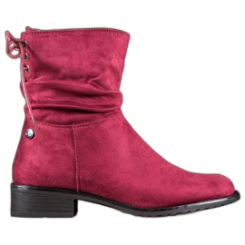 Flyfor Suede boots on a flat heel red Flyfor Suede boots on a flat heel red