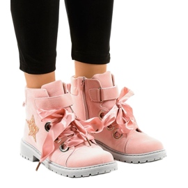 BM Pink hiking boots with a star TL51-4