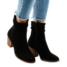 Black suede cowboy boots E2250