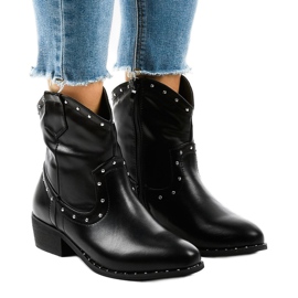 Black ankle boots with L893-1 studs
