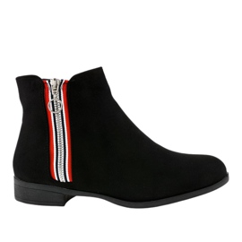 Ladies' black flat ankle boots 88-269