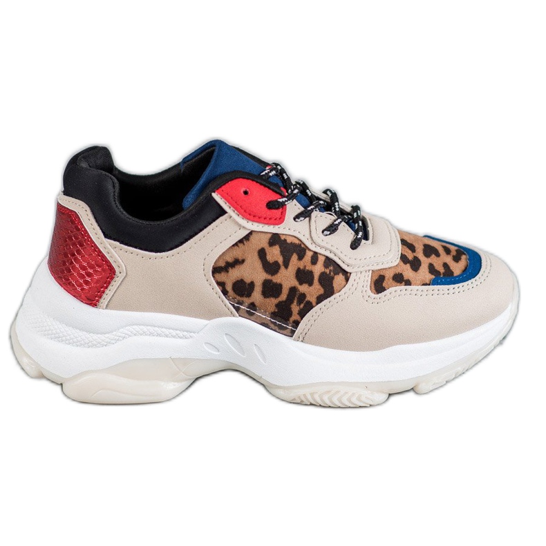 SHELOVET Fashionable Leopard Print Sneakers brown multicolored