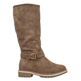 Super Me Boots With Sheepskin brown