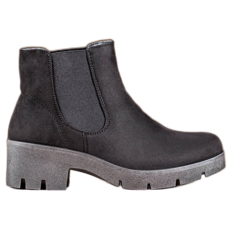 SHELOVET Suede Chelsea Boots On The Platform black