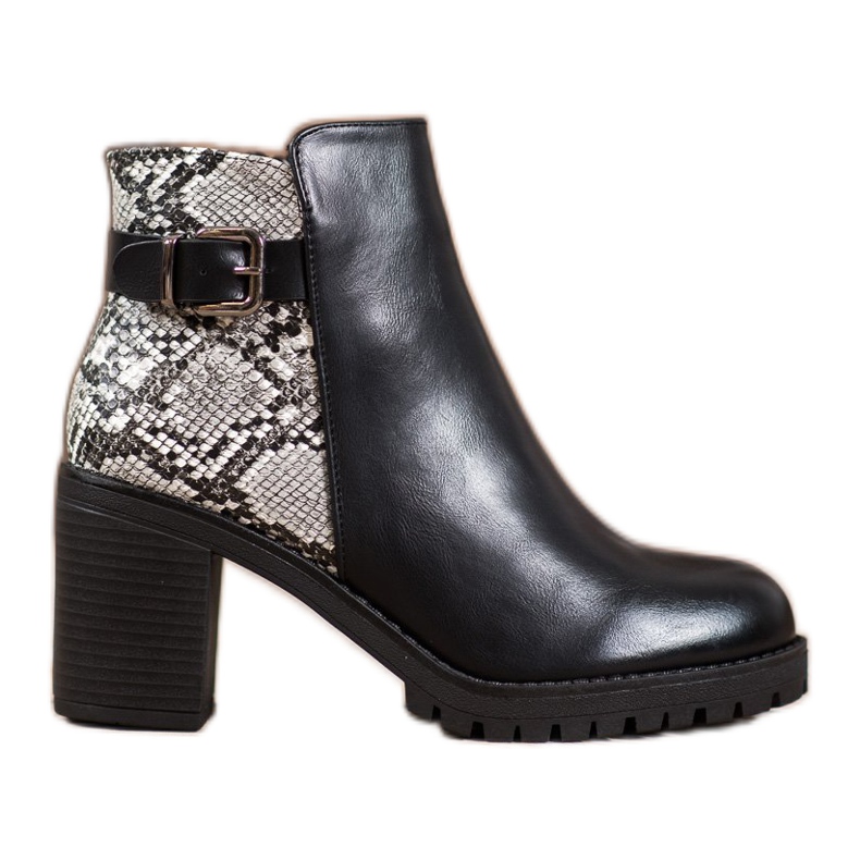 Seastar Snake Print Platform Boots black