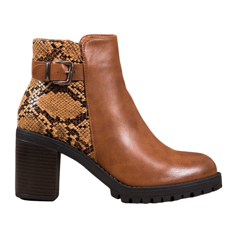 Seastar Snake Print Platform Boots brown multicolored