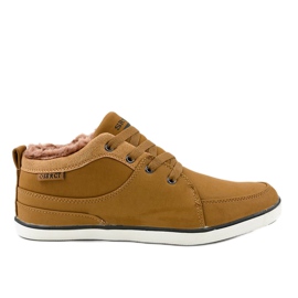 Brown insulated men's sneakers 14M476