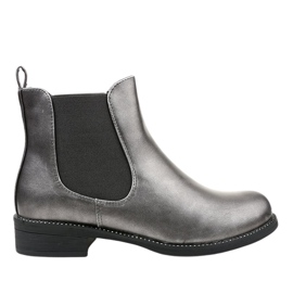 Gray flat ankle boots 7513-PA grey