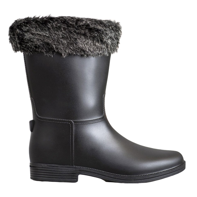 SHELOVET Rain boots with fur black