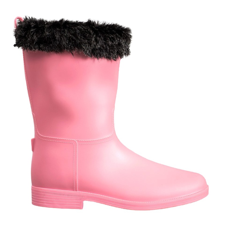 SHELOVET Rain boots with fur pink