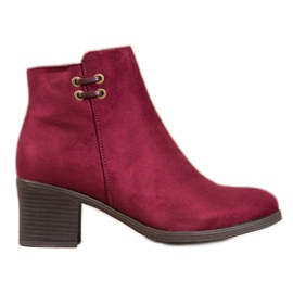 Clowse Burgundy Booties On The Post red Clowse Burgundy Booties On The Post red