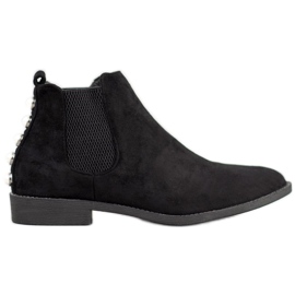SHELOVET Chelsea Boots With Pearls black
