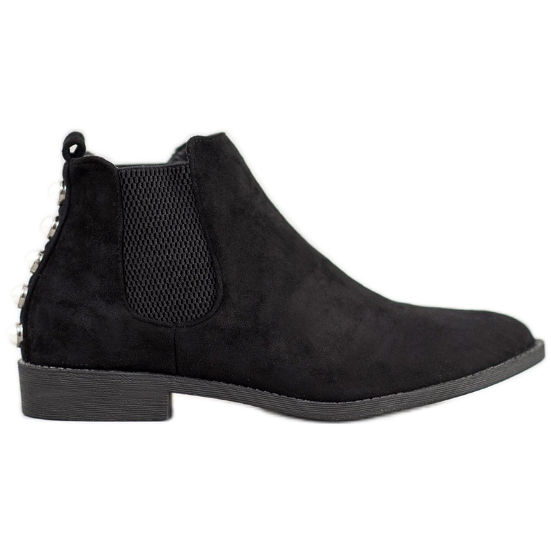 SHELOVET Chelsea Boots With Pearls black