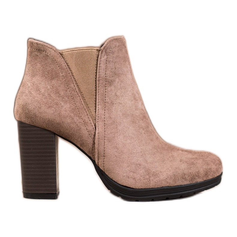 SHELOVET Slip-on boots on a post brown